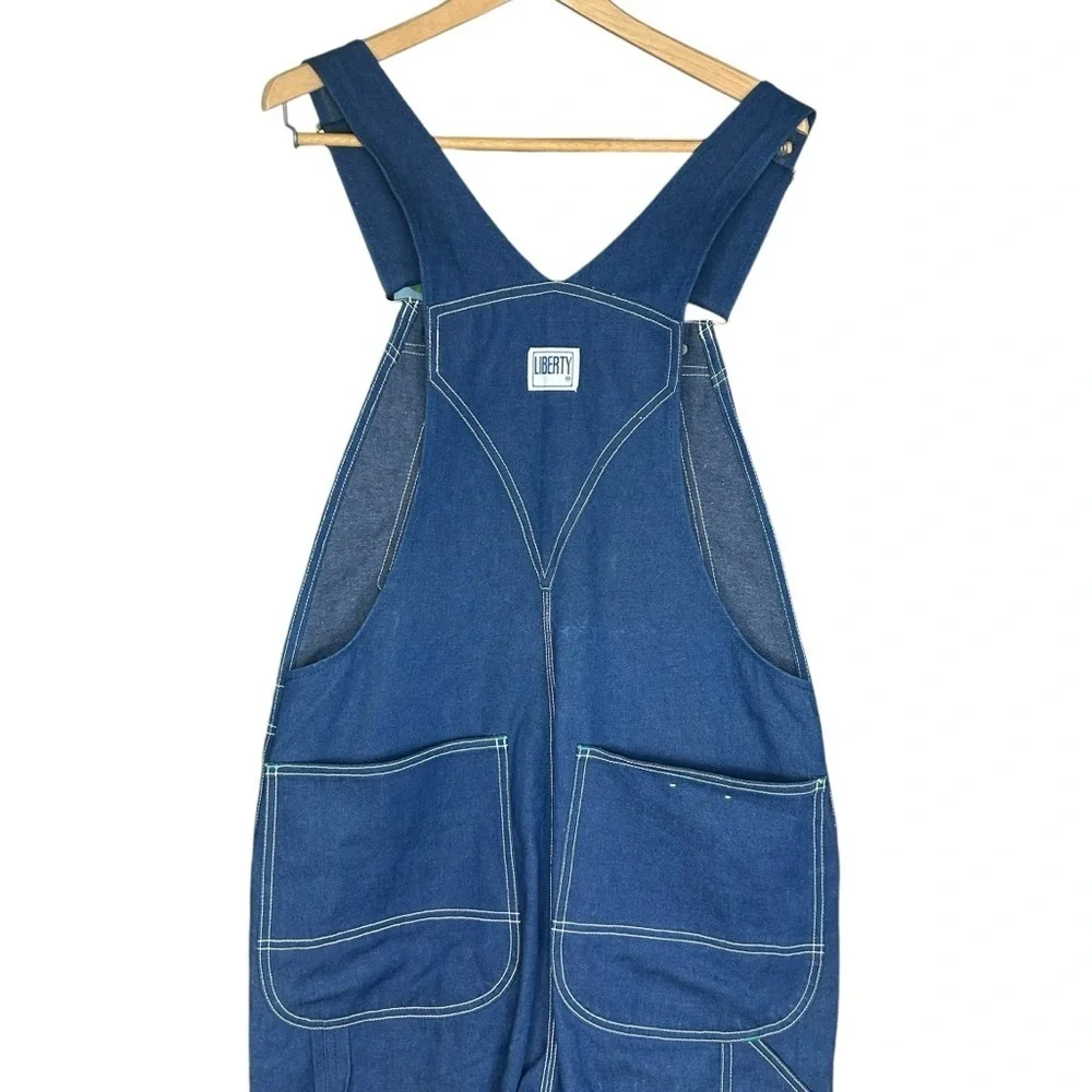 Vintage Liberty Men's Rigid Denim Bib Overalls 36 FLAW Grunge Normcore